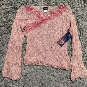 Y2K Fairy Core Boho Long Sleeve Top Size S